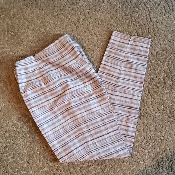 Moschino Cheap And Chic Gray Plaid Silk Pant Sz 8 - Picture 2 of 6
